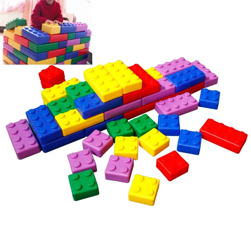 Educational toys for teaching environmental engineering 48 Pieces Soft Plastic Multi Colored Building Block Set Educational toys for teaching environmental engineering 48 Pieces Soft Plastic Multi Colored Building Block Set