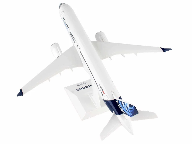 Ski resort model toys for winter - sports enthusiasts​ Airbus A220-300 Commercial Aircraft "Airbus" (C-FFDO) White with Blue Tail (Snap-Fit) 1/100 Plastic Model by Skymarks