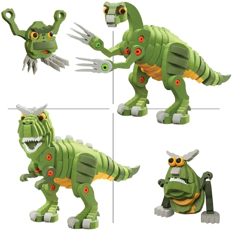 Educational toys for teaching art history​ Bloco T-Rex & Triceratops