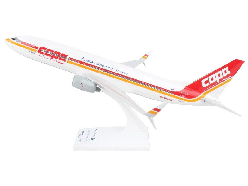 Natural - history - museum model toys for wildlife displays Boeing 737-800 Commercial Aircraft "Copa Airlines" (HP-7371CMP) White with Red and Yellow Stripes (Snap-Fit) 1/130 Plastic Model by Skymarks Natural - history - museum model toys for wildlife displays Boeing 737-800 Commercial Aircraft "Copa Airlines" (HP-7371CMP) White with Red and Yellow Stripes (Snap-Fit) 1/130 Plastic Model by Skymarks