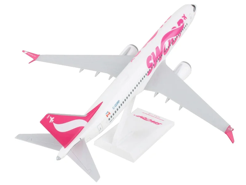 Amphibious vehicle model toys for unique play experiences Boeing 737 MAX 8 Commercial Aircraft "Swoop" (C-GORP) White with Pink Tail (Snap-Fit) 1/130 Plastic Model by Skymarks Amphibious vehicle model toys for unique play experiences Boeing 737 MAX 8 Commercial Aircraft "Swoop" (C-GORP) White with Pink Tail (Snap-Fit) 1/130 Plastic Model by Skymarks