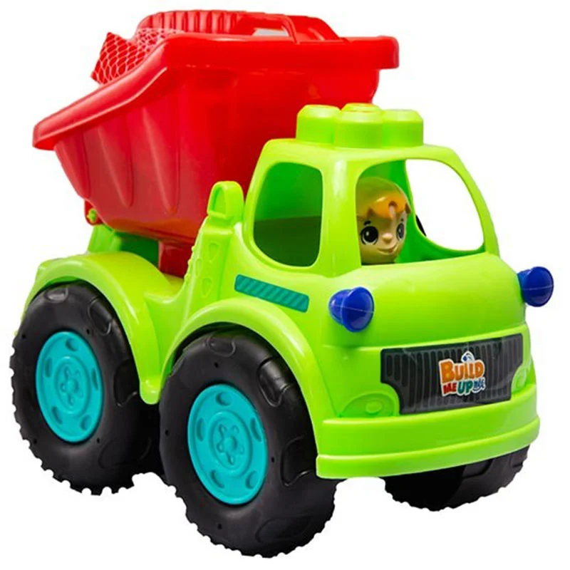 Educational toys with coding concepts for older kids​ Build Me Up Block Maxi Construction Truck Green- 11 Pieces