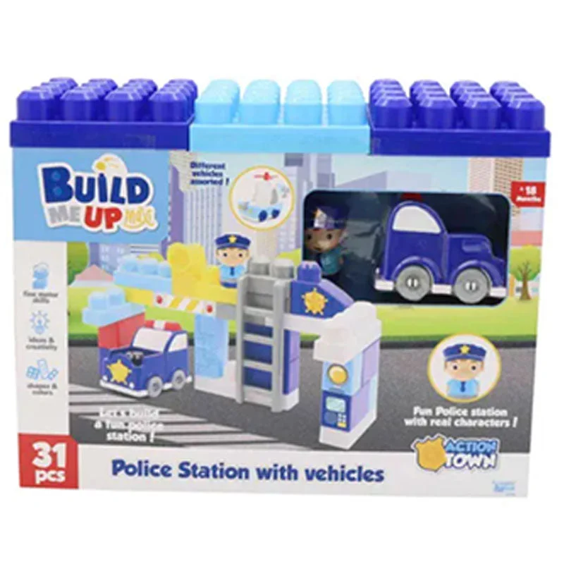 Educational toys for teaching literature concepts Build Me Up Block Maxi Police Station Set 31 to 32 Pieces - Assorted Colours and Designs Educational toys for teaching literature concepts Build Me Up Block Maxi Police Station Set 31 to 32 Pieces - Assorted Colours and Designs