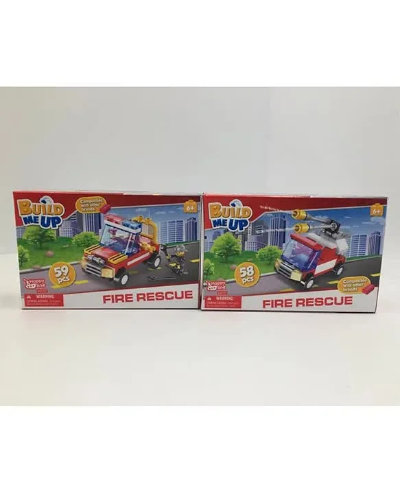 Music - related educational toys for auditory development​ Build Me Up Fire Station Blocks Pack of 1 (2 Assorted Blocks) - 59 & 58 Pieces