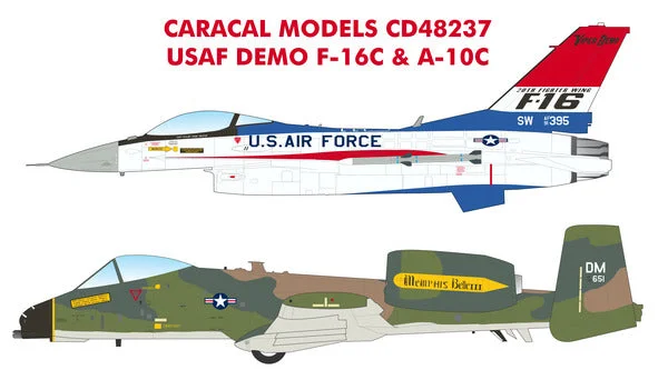 Art - gallery model toys for art - appreciation scenarios​ Caracal 1/48 Scale decals for Demo F-16C & A-10C - CD48237