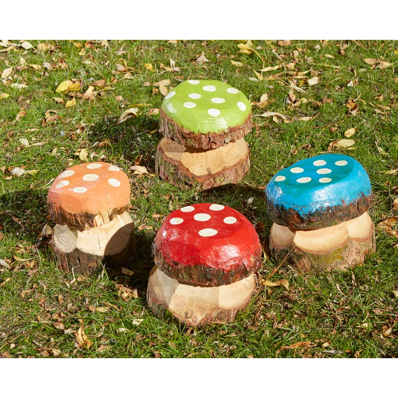 Outdoor toys for balcony play like small gardening kits Colourful Mushroom Stools (4Pk) Outdoor toys for balcony play like small gardening kits Colourful Mushroom Stools (4Pk)