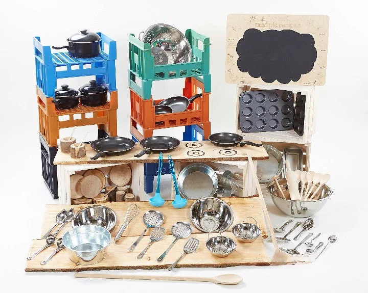 Outdoor toys for hot - weather play like water guns​ Cosy Complete Mud Pie Kit (65+Items)