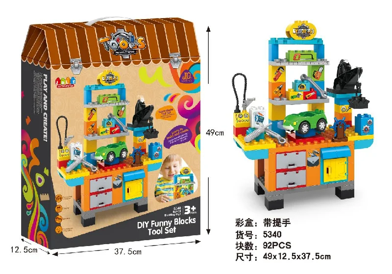 Art - based educational toys to boost creativity​ Diy Tool Block Set 92Pcs/P.Bx