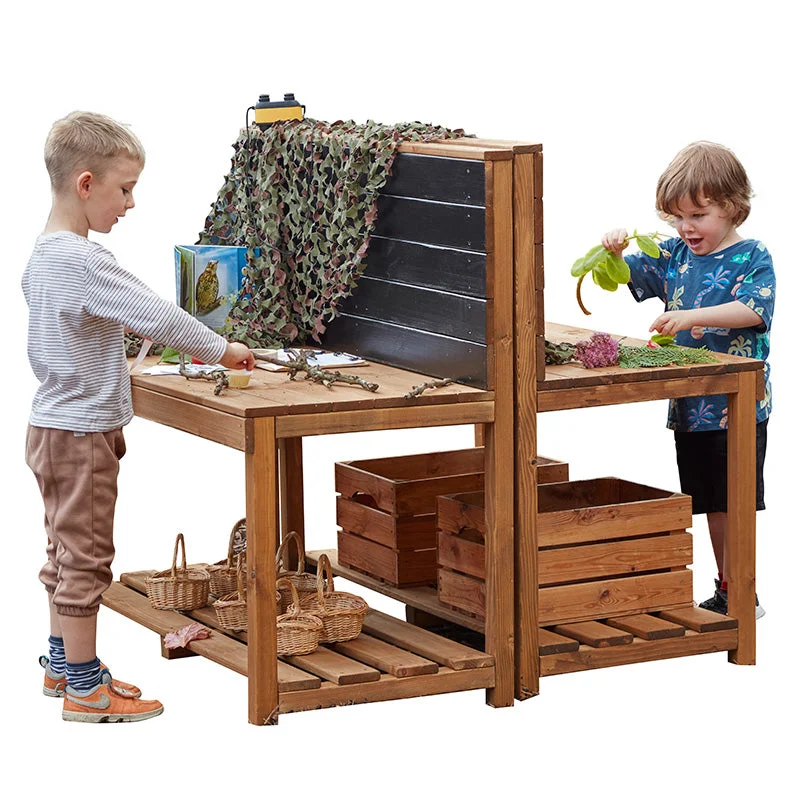 Outdoor toys for early morning play like bird - watching kits Double Nature Station and Builder Workshop Ks1 Outdoor toys for early morning play like bird - watching kits Double Nature Station and Builder Workshop Ks1