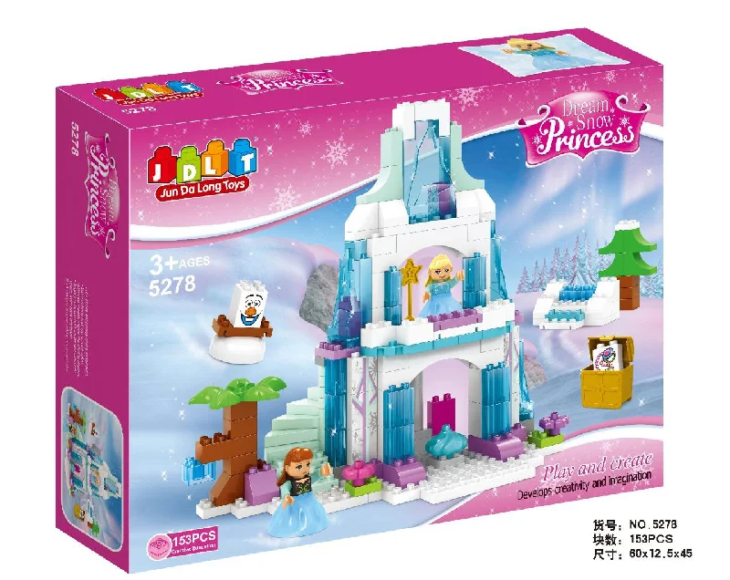 Geography - learning educational toys for kids​ Dream Snow Castle Blocks, 153Pcs, Abs Material, P/Box
