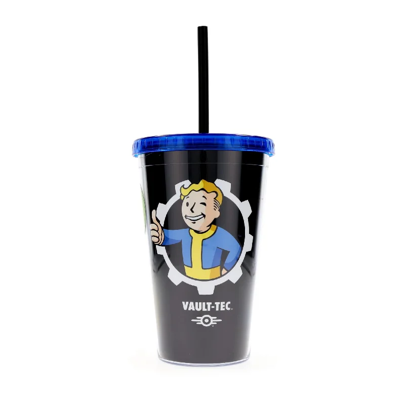 Video games with crossover characters Fallout "Welcome Home" Vault-Tec Carnival Cup With Straw | Holds 18 Ounces Video games with crossover characters Fallout "Welcome Home" Vault-Tec Carnival Cup With Straw | Holds 18 Ounces
