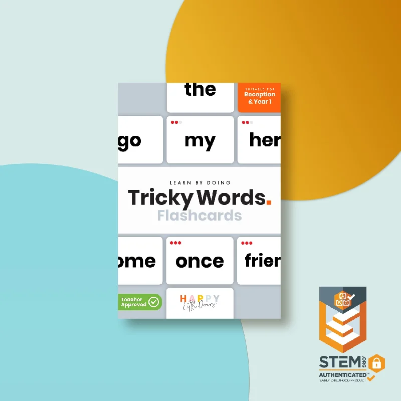 Educational toys for teaching law and ethics​ Happy Little Doers Tricky Words Flashcards - Reception & Year 1
