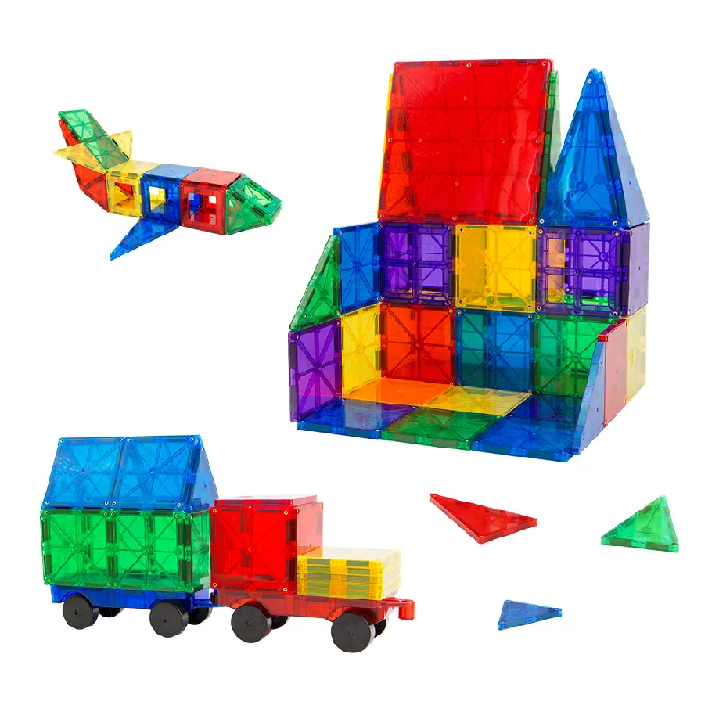 Educational toys for toddlers to develop fine motor skills​ Imagine Tiles 102 Pieces 3D Magnetic Building Tile Set
