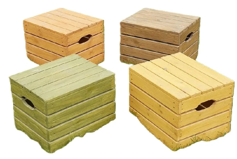Outdoor toys for grandparents to play with grandchildren​ Large Coloured Crates Storage/Seats 4 Pack