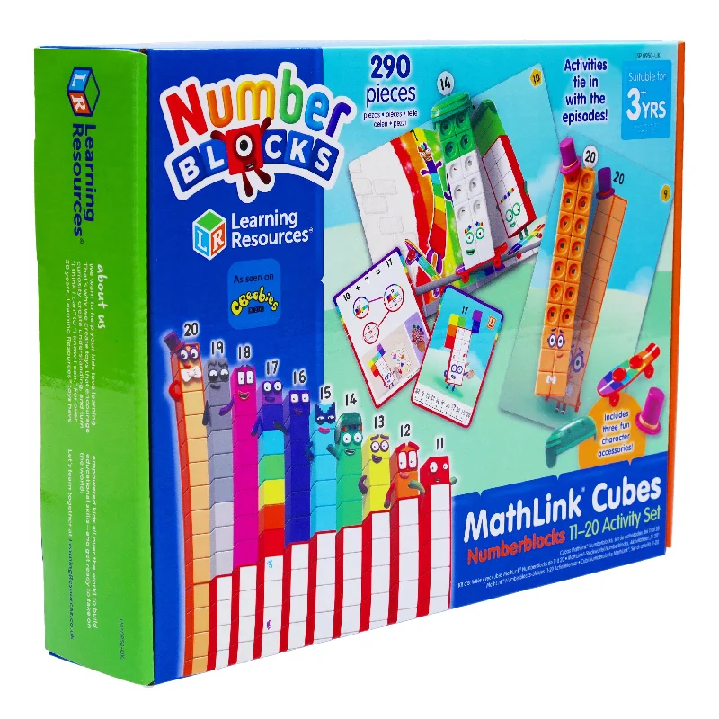 Educational toys for teaching measurement concepts​ MathLink Cubes Numberblocks 11-20 Activity Set by Learning Resources - Ages 3+