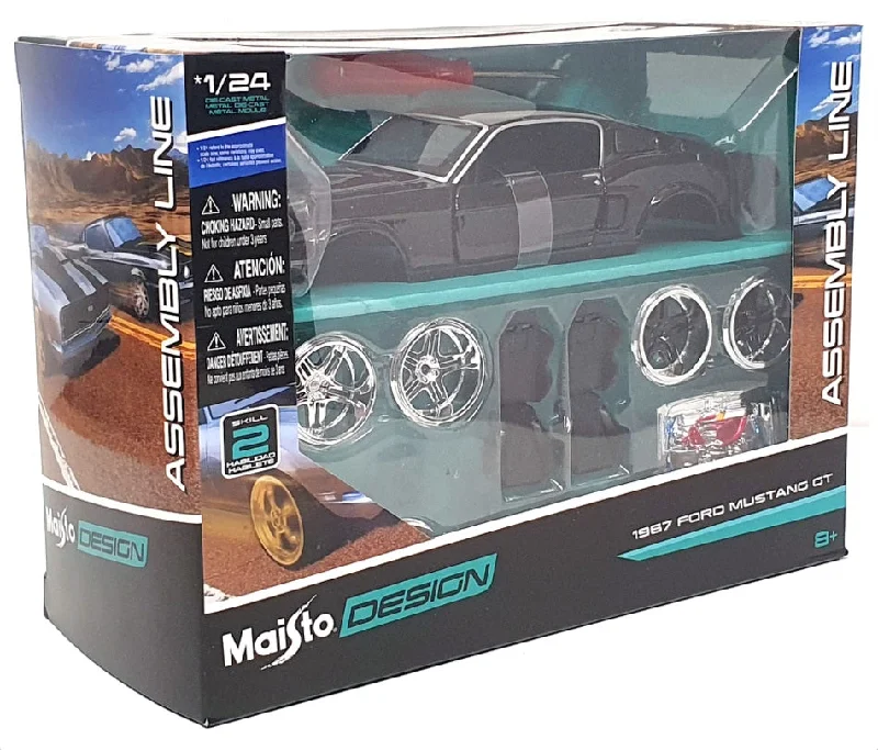 Model train locomotives in various scales​ Maisto 1/24 Scale Model Kit 39094 - 1967 Ford Mustang GT - Black