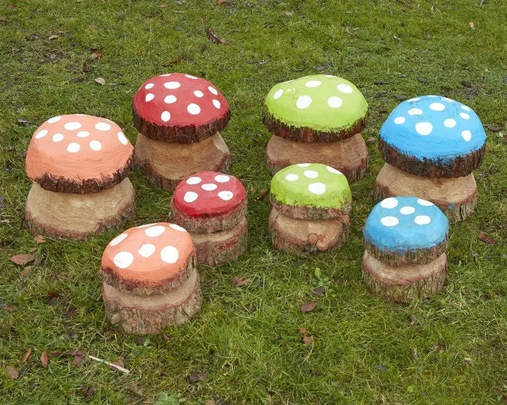 Outdoor toys for summer camps to keep campers busy Medium Mushroom Painted Seats (12Pk) Outdoor toys for summer camps to keep campers busy Medium Mushroom Painted Seats (12Pk)