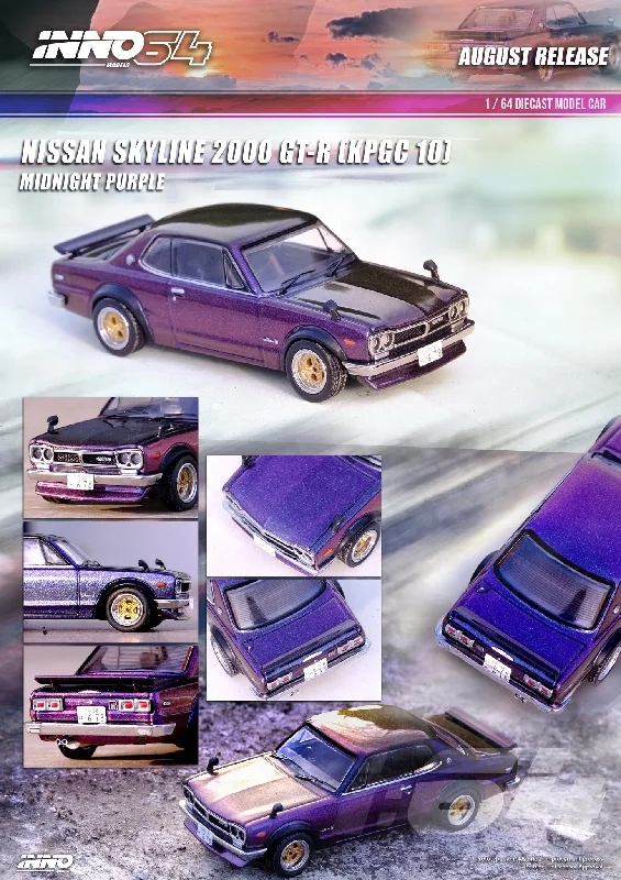 Circus model toys with mini performers for entertainment INNO64 1:64 Nissan Skyline 2000GT-R (KPGC10) in Midnight Purple II Circus model toys with mini performers for entertainment INNO64 1:64 Nissan Skyline 2000GT-R (KPGC10) in Midnight Purple II