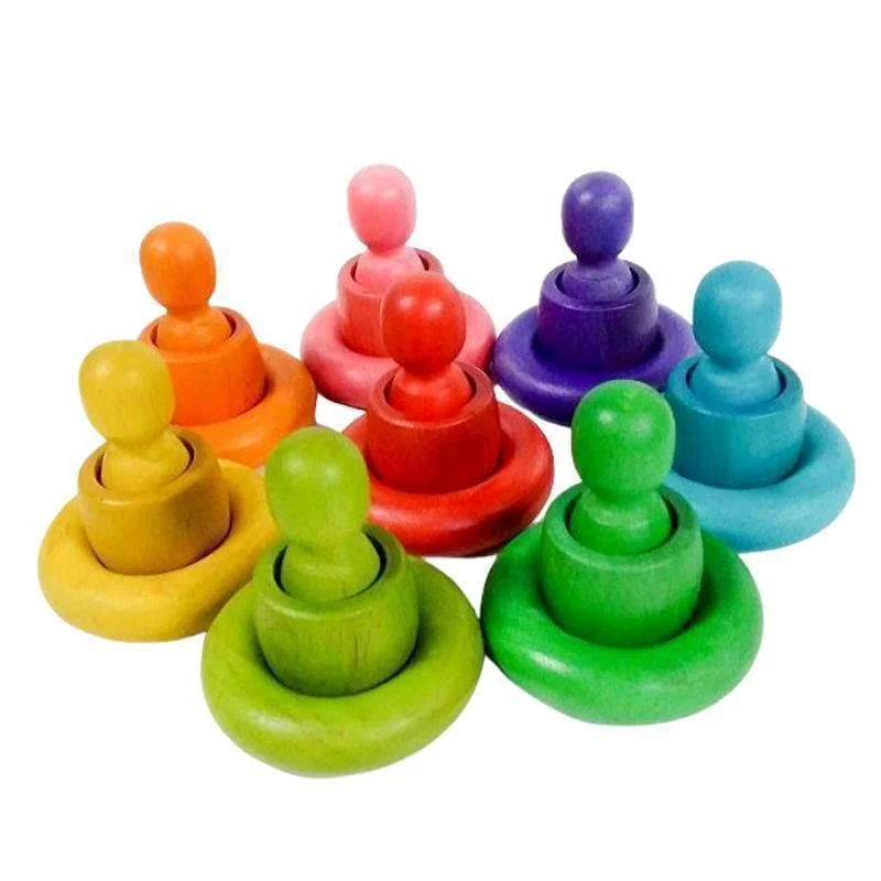 Educational toys for teaching anthropology concepts​ Rainbow People Cups and Rings