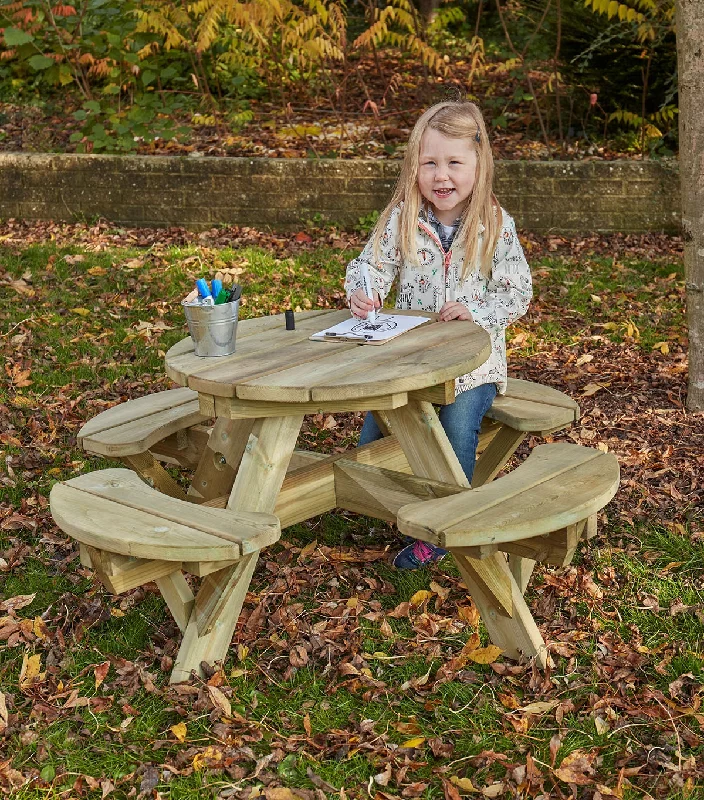 Outdoor toys for urban areas with limited space​ Rounded Picnic Bench