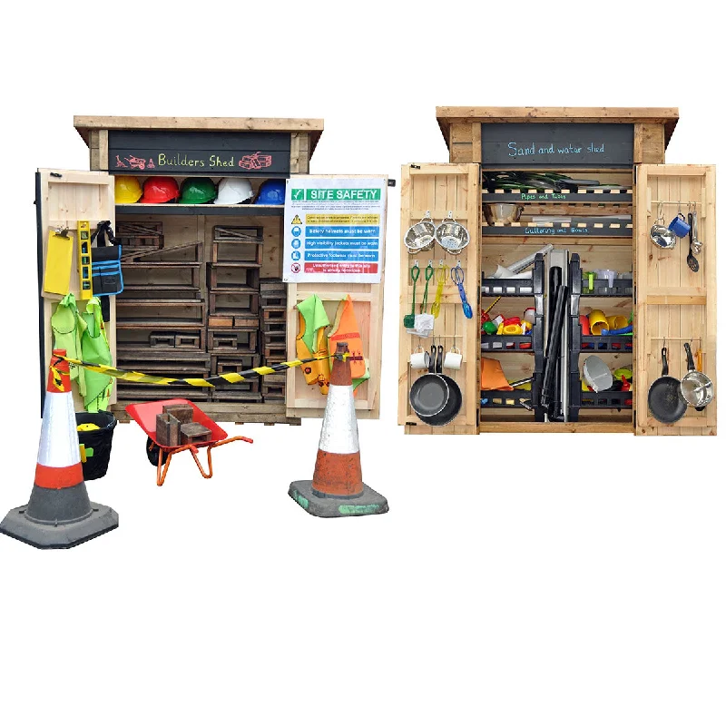 Outdoor toys for preschools to enhance learning​ Sand & Water & Builders Shed Combo
