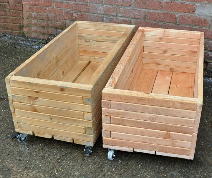 Outdoor toys for rooftop play like lightweight balls​ Simple Moveable Long Planters (2Pk)