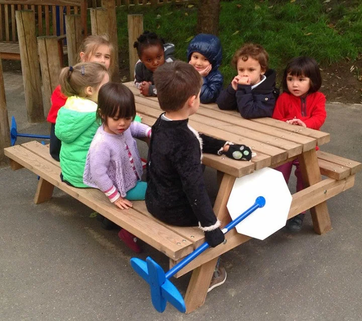 Outdoor toys for rural areas with wide open spaces​ Stretch Picnic Bench