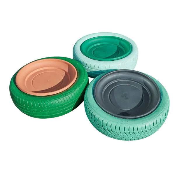 Outdoor toys for balcony play like small gardening kits​ Trio Of Tyre Trays