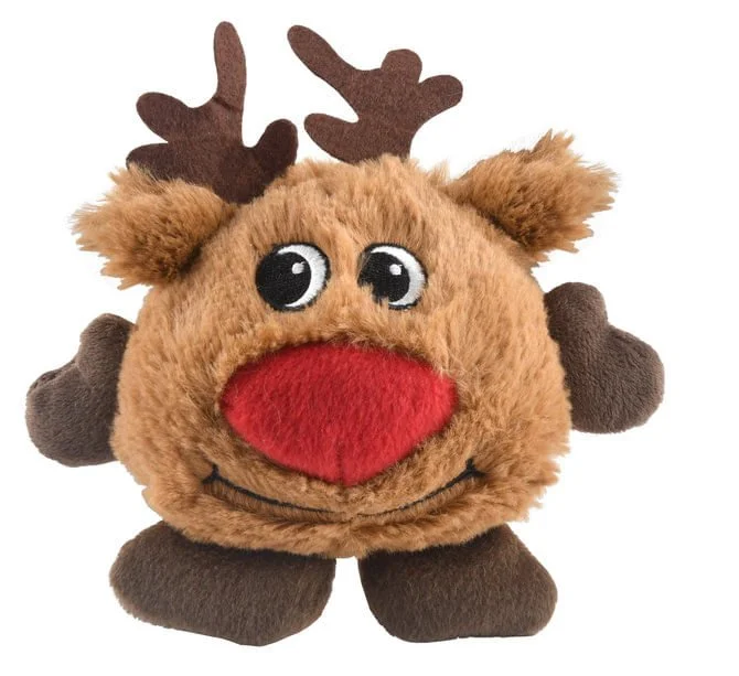 Valentine's Day plush toys with heart motifs​ 6" Round Plush Christmas Dog Toys with Squeaker