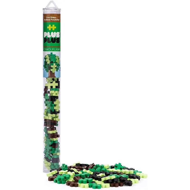 Puzzle - inspired pottery with puzzle - like textures​ 70 pc Plus-Plus Camouflage Tube