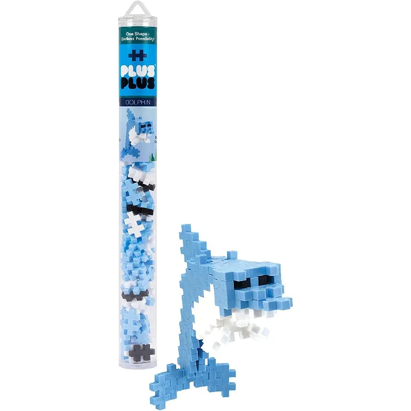Puzzle - themed boardroom decor for corporate spaces​ 70 pc Plus-Plus Dolphin Tube
