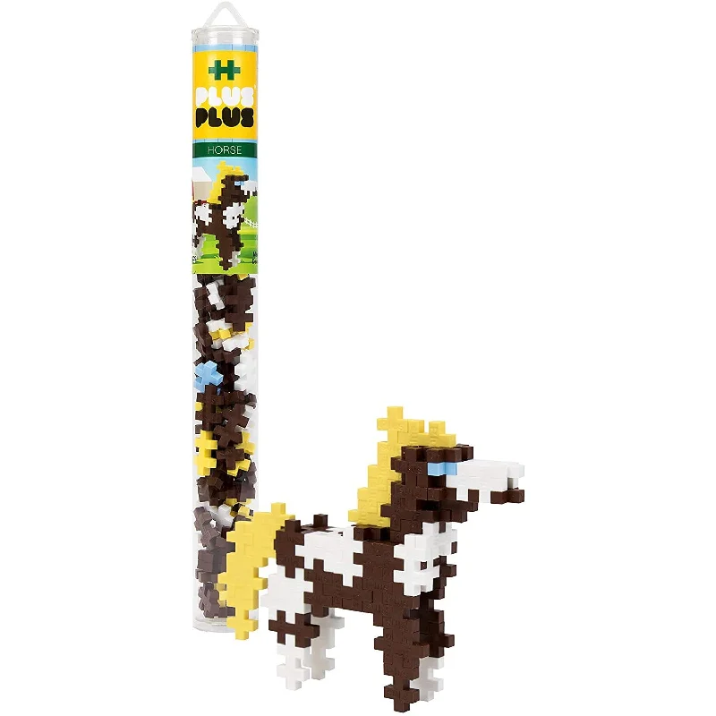 Puzzle - inspired stained - glass art with puzzle - like designs​ 70 pc Plus-Plus Horse Tube