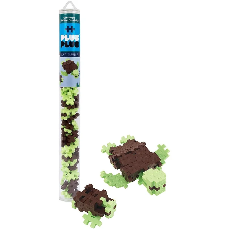 Braille - compatible puzzles for visually - impaired users​ 70 pc Plus-Plus Sea Turtle Tube
