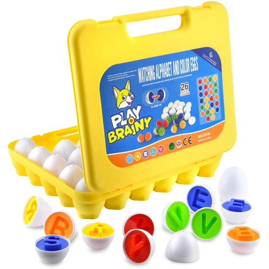 Transportation - themed puzzles with cars and trains​ ABC Matching Eggs