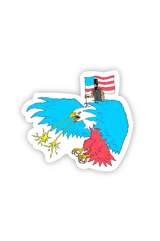 Plush toys for fish lovers in colorful fish designs Abraham Lincoln Riding Eagle with Lasers Sticker - Neon Plush toys for fish lovers in colorful fish designs Abraham Lincoln Riding Eagle with Lasers Sticker - Neon