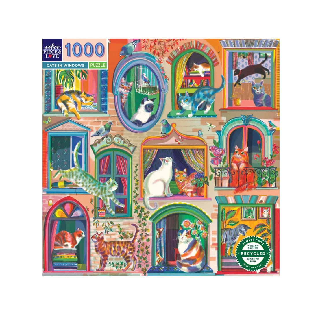 Food - shaped puzzles like pizza and ice cream​ Cats in Window - 1000 Piece Puzzle