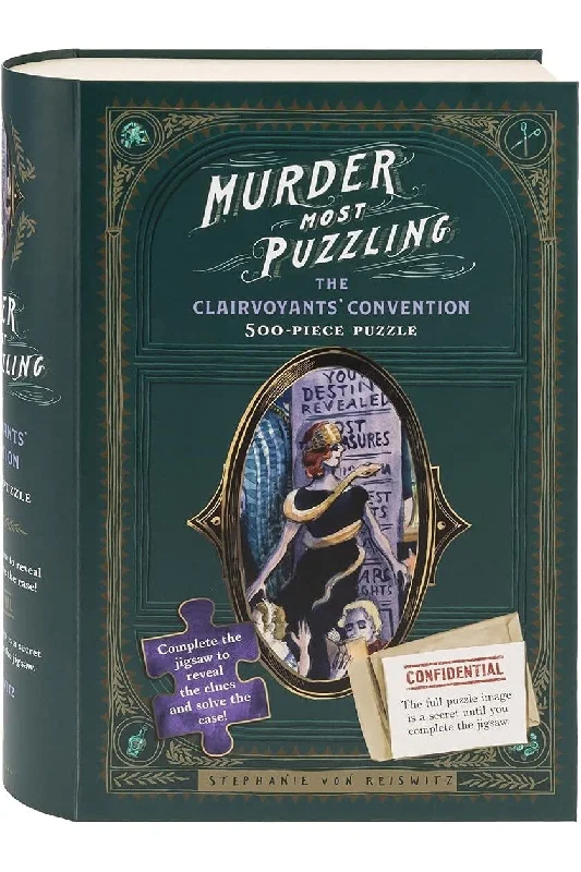 Superhero - inspired puzzles for comic - loving kids​ Murder Most Puzzling: The Clairvoyants' Convention 500-Piece Puzzle