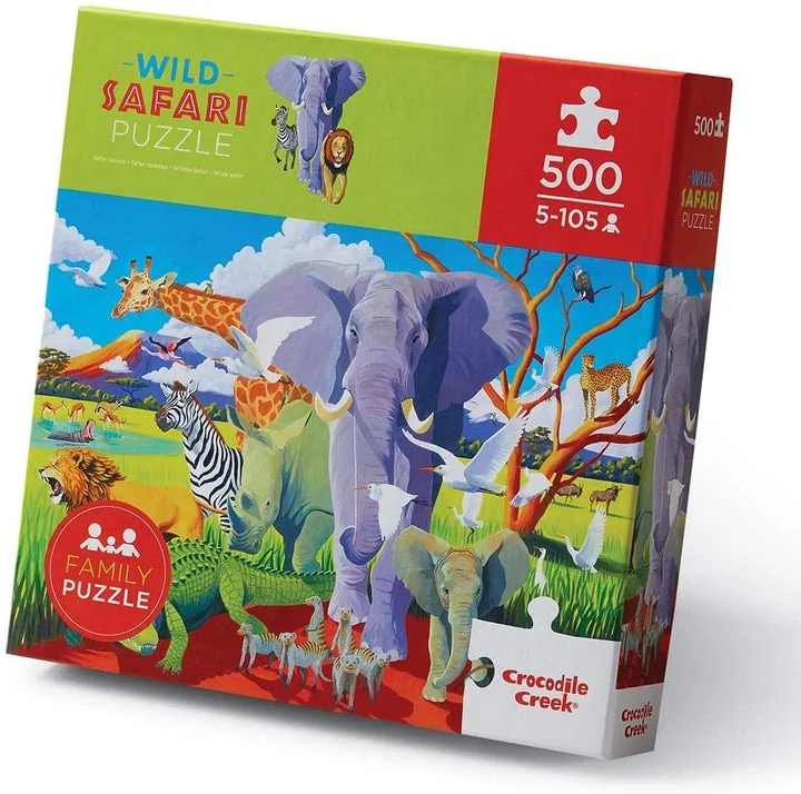 Escape - room - style puzzles for home challenges​ Crocodile Creek 500Pc Wild Safari Puzzle