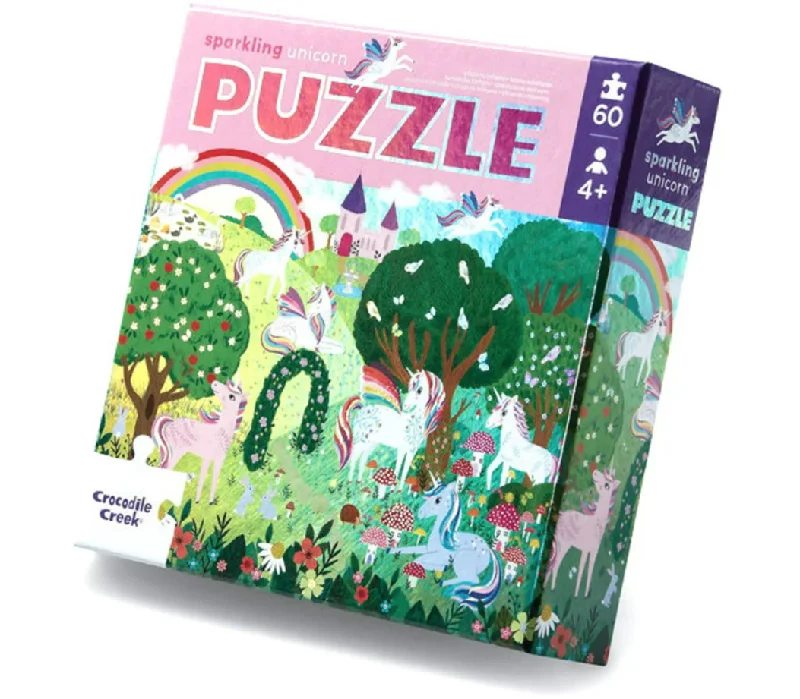 Jigsaw puzzles with glow - in - the - dark pieces Croc Creek 60Piece Foil Puzzle Sparkling Unicorn Jigsaw puzzles with glow - in - the - dark pieces Croc Creek 60Piece Foil Puzzle Sparkling Unicorn