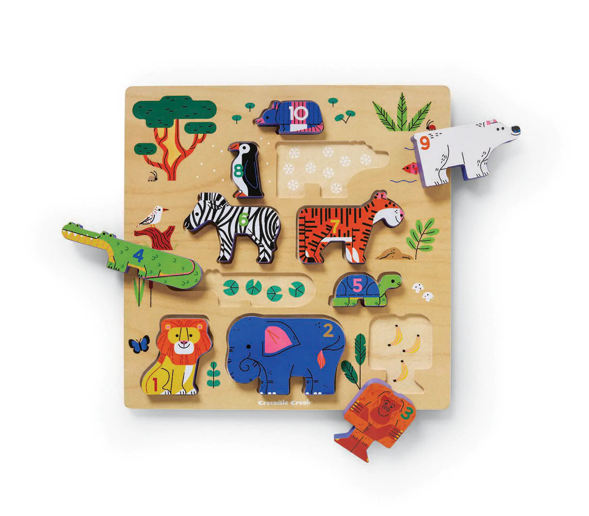 Puzzle - based math games for learning arithmetic​ Crocodile Creek 10Pc 123 Zoo Puzzle