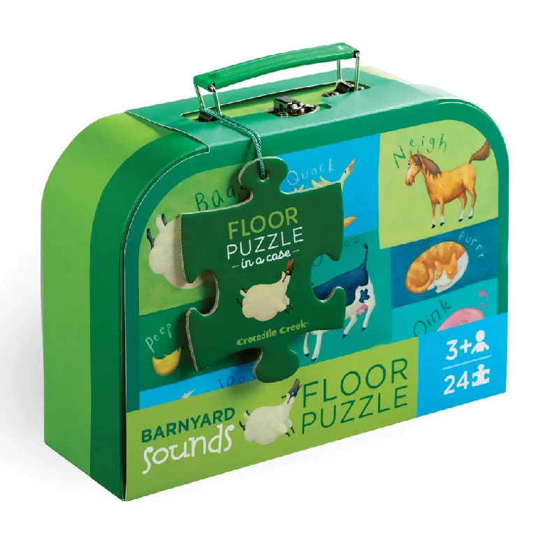 Puzzle - inspired clothing with puzzle prints​ Crocodile Creek 24pc Puzzle Case - Barnyard Sounds