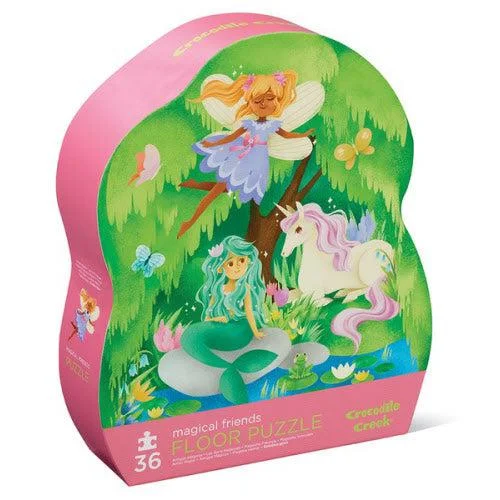 Puzzle cards for travel - friendly entertainment​ Crocodile Creek Magical Friends 36Pc Floor Puzzle