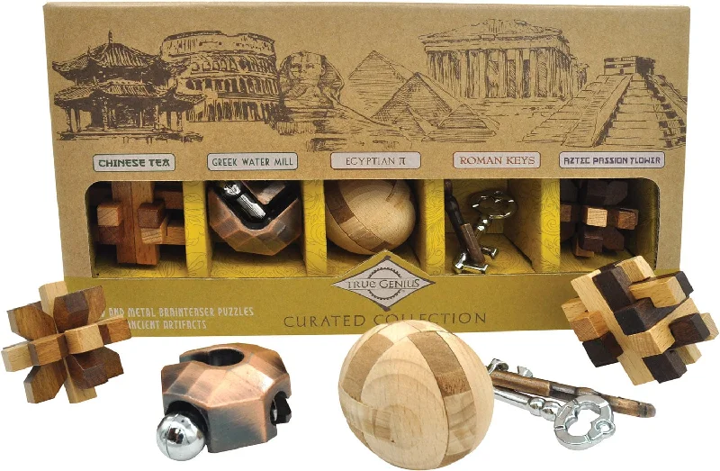Puzzle mats for floor - based play​ True Genius Wooden Brainteaser Puzzles: Curated Collection