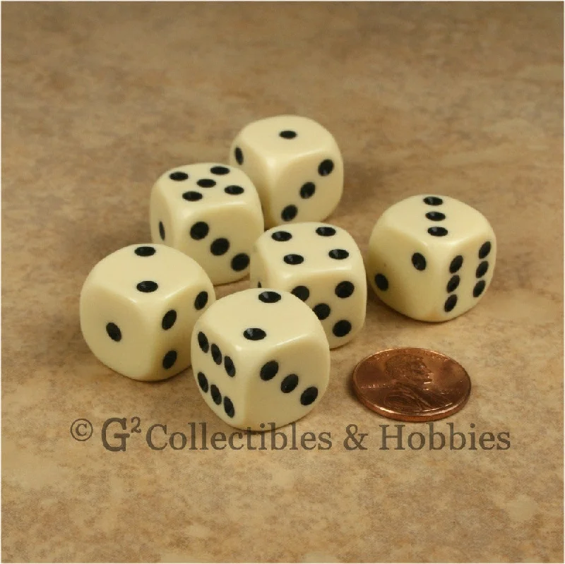 Plush toys with sensory - friendly textures D6 16mm Rounded Edge Ivory with Black Pips 6pc Dice Set Plush toys with sensory - friendly textures D6 16mm Rounded Edge Ivory with Black Pips 6pc Dice Set