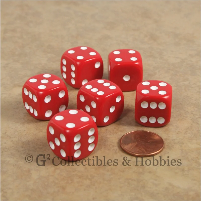Plush toys for retirement parties with commemorative messages D6 16mm Rounded Edge Red with White Pips 6pc Dice Set Plush toys for retirement parties with commemorative messages D6 16mm Rounded Edge Red with White Pips 6pc Dice Set