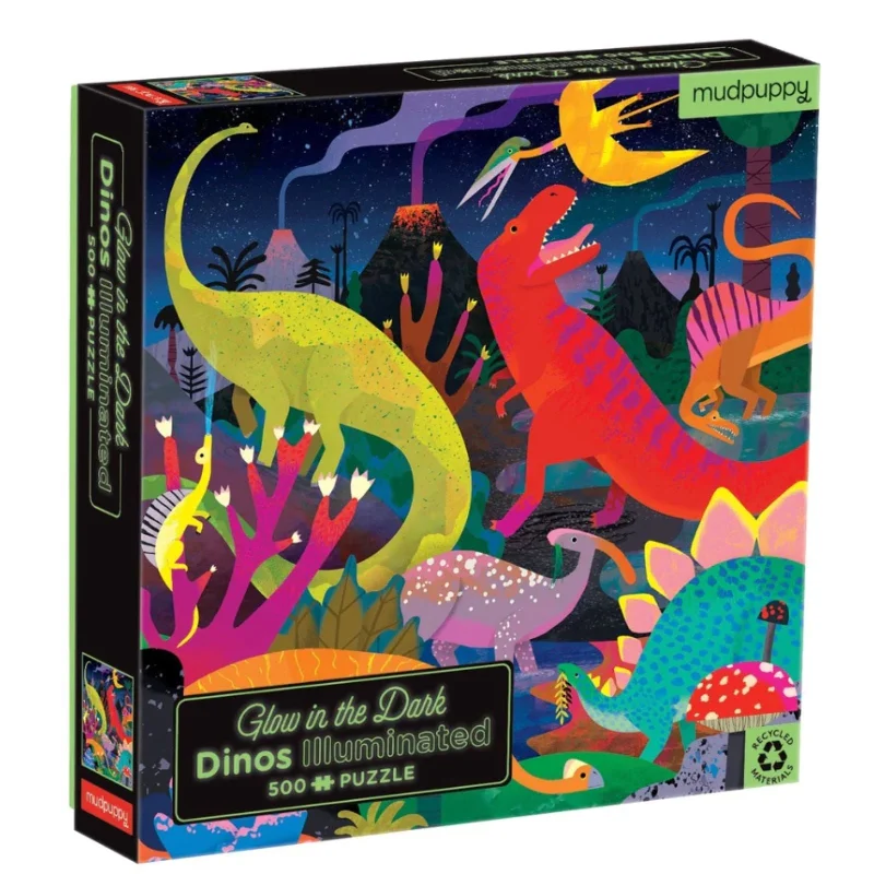 Puzzle - solving contests with cash prizes​ Dinosaurs Illuminated 500 Piece - Glow in the Dark Family Puzzle