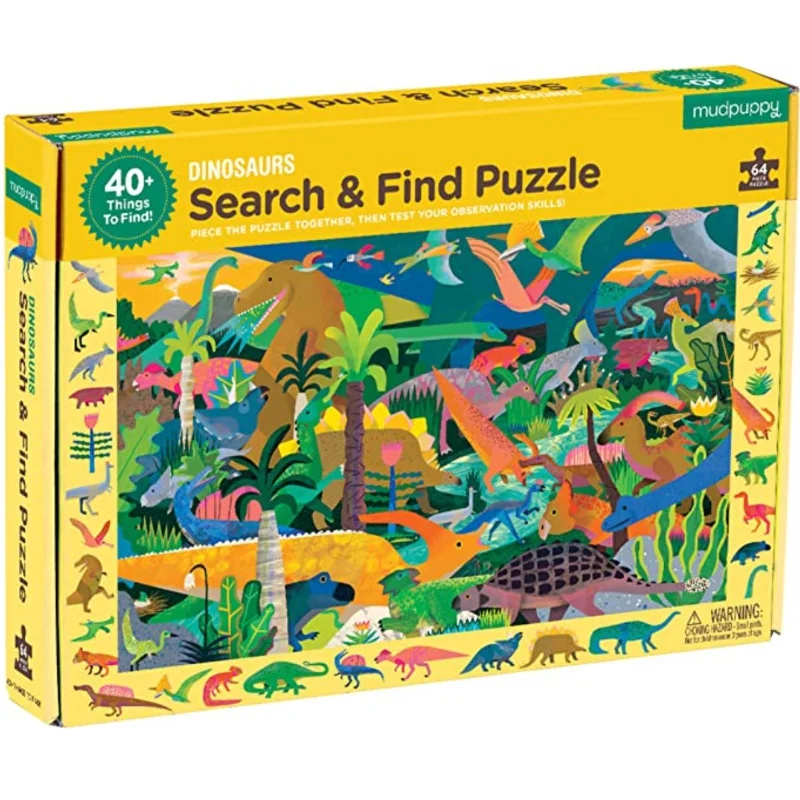 Puzzle - themed cakes with puzzle - piece decorations​ Dinosaurs Search & Find Puzzle