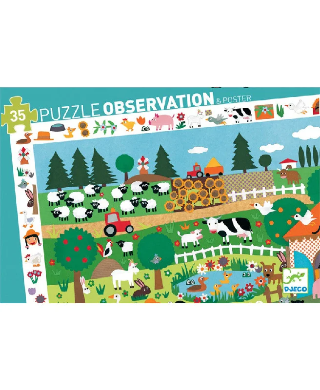 Puzzle - themed sculptures for art galleries Djeco The Farm 35pc Observation Puzzle Puzzle - themed sculptures for art galleries Djeco The Farm 35pc Observation Puzzle