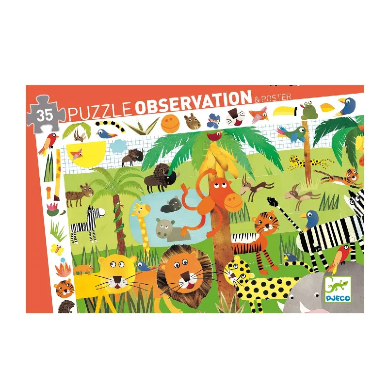 Puzzle - inspired embroidery patterns for crafters​ Djeco Jungle Observation Puzzle