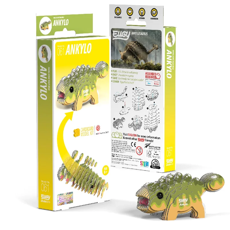 Toddler - friendly puzzles with large pieces​ EUGY Ankylo 3D Puzzle